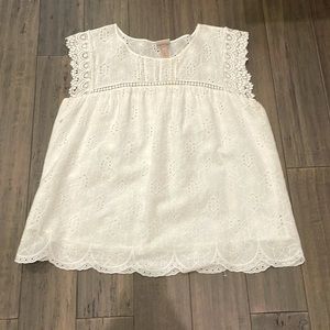 Knox Rose White Eyelet Short sleeved Top Size XL